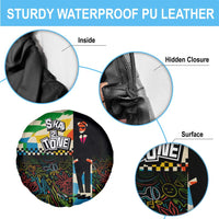 Ska Two Tone Spare Tire Cover with Colorful Checkerboard Music Art Carnival Festival - Wonder Print Shop