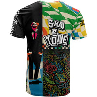 Ska Two Tone T Shirt with Colorful Checkerboard Music Art Carnival Festival - Wonder Print Shop