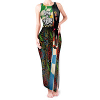 Ska Two Tone Tank Maxi Dress with Colorful Checkerboard Music Art Carnival Festival - Wonder Print Shop