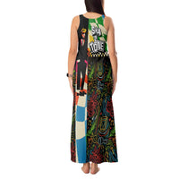 Ska Two Tone Tank Maxi Dress with Colorful Checkerboard Music Art Carnival Festival - Wonder Print Shop