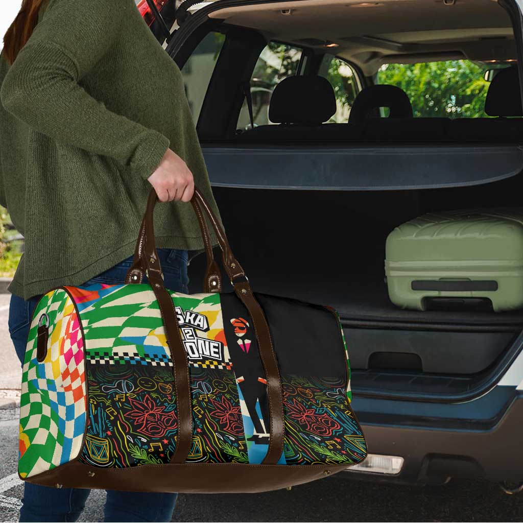 Ska Two Tone Travel Bag with Colorful Checkerboard Music Art Carnival Festival - Wonder Print Shop