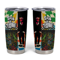 Ska Two Tone Tumbler Cup with Colorful Checkerboard Music Art Carnival Festival - Wonder Print Shop