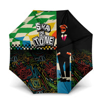 Ska Two Tone Umbrella with Colorful Checkerboard Music Art Carnival Festival - Wonder Print Shop