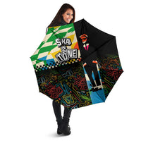 Ska Two Tone Umbrella with Colorful Checkerboard Music Art Carnival Festival - Wonder Print Shop
