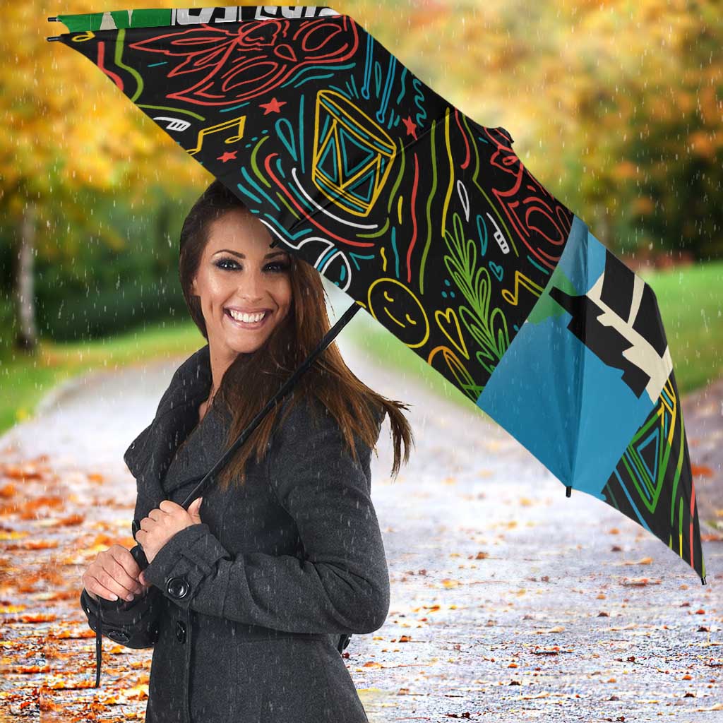 Ska Two Tone Umbrella with Colorful Checkerboard Music Art Carnival Festival - Wonder Print Shop