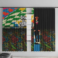 Ska Two Tone Window Curtain with Colorful Checkerboard Music Art Carnival Festival - Wonder Print Shop
