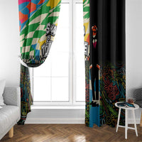 Ska Two Tone Window Curtain with Colorful Checkerboard Music Art Carnival Festival - Wonder Print Shop
