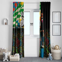 Ska Two Tone Window Curtain with Colorful Checkerboard Music Art Carnival Festival - Wonder Print Shop