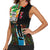 Ska Two Tone Women Sleeveless Polo Shirt with Colorful Checkerboard Music Art Carnival Festival - Wonder Print Shop