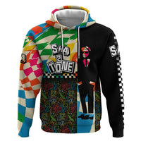 Ska Two Tone Zip Hoodie with Colorful Checkerboard Music Art Carnival Festival - Wonder Print Shop