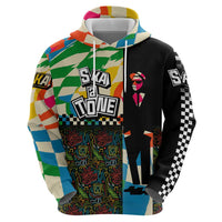 Ska Two Tone Zip Hoodie with Colorful Checkerboard Music Art Carnival Festival - Wonder Print Shop