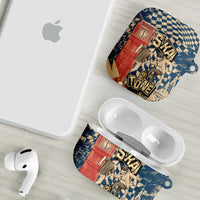 Ska 2 Tone AirPods Case Big Ben Dance Two Tone Blue Checkerboard - Wonder Print Shop