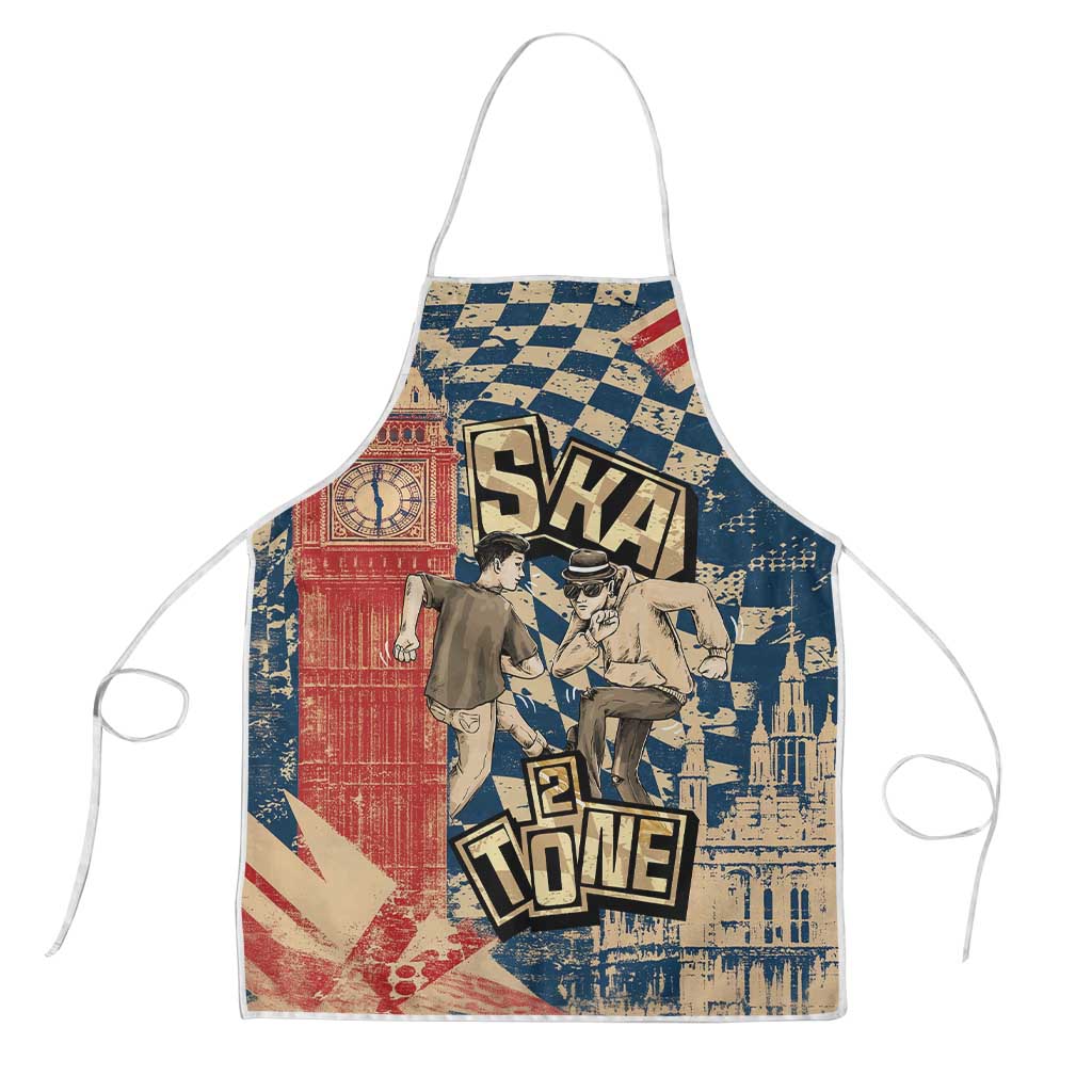 Ska 2 Tone Apron Big Ben Dance Two Tone Blue Checkerboard - Wonder Print Shop