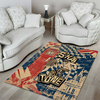 Ska 2 Tone Area Rug Big Ben Dance Two Tone Blue Checkerboard - Wonder Print Shop