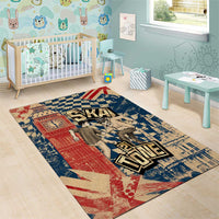 Ska 2 Tone Area Rug Big Ben Dance Two Tone Blue Checkerboard - Wonder Print Shop