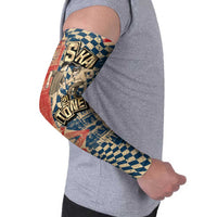 Ska 2 Tone Arm Sleeves Big Ben Dance Two Tone Blue Checkerboard - Wonder Print Shop