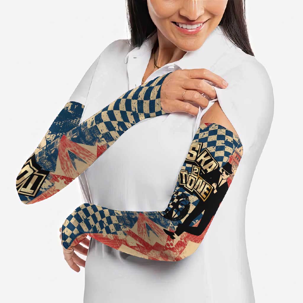 Ska 2 Tone Arm Sleeves Big Ben Dance Two Tone Blue Checkerboard - Wonder Print Shop