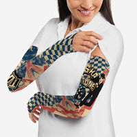 Ska 2 Tone Arm Sleeves Big Ben Dance Two Tone Blue Checkerboard - Wonder Print Shop