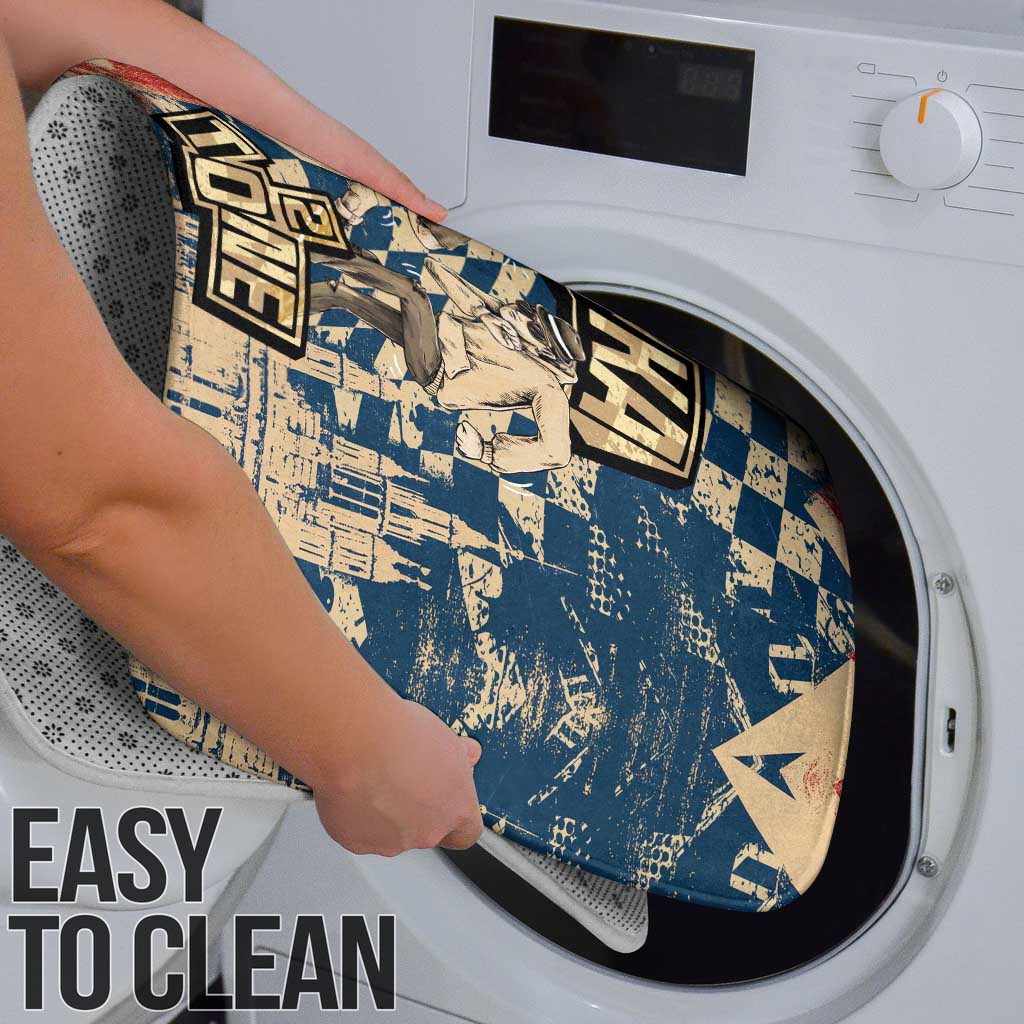 Ska 2 Tone Bathroom Set Big Ben Dance Two Tone Blue Checkerboard - Wonder Print Shop