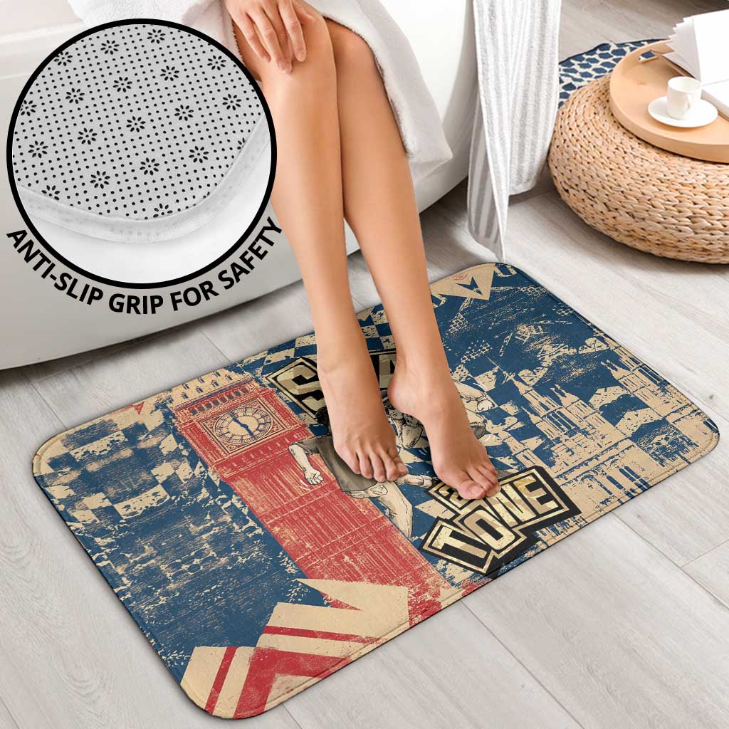 Ska 2 Tone Bathroom Set Big Ben Dance Two Tone Blue Checkerboard - Wonder Print Shop