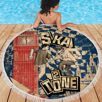 Ska 2 Tone Beach Blanket Big Ben Dance Two Tone Blue Checkerboard - Wonder Print Shop