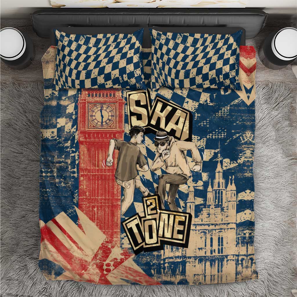Ska 2 Tone Bedding Set Big Ben Dance Two Tone Blue Checkerboard - Wonder Print Shop