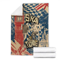 Ska 2 Tone Blanket Big Ben Dance Two Tone Blue Checkerboard - Wonder Print Shop
