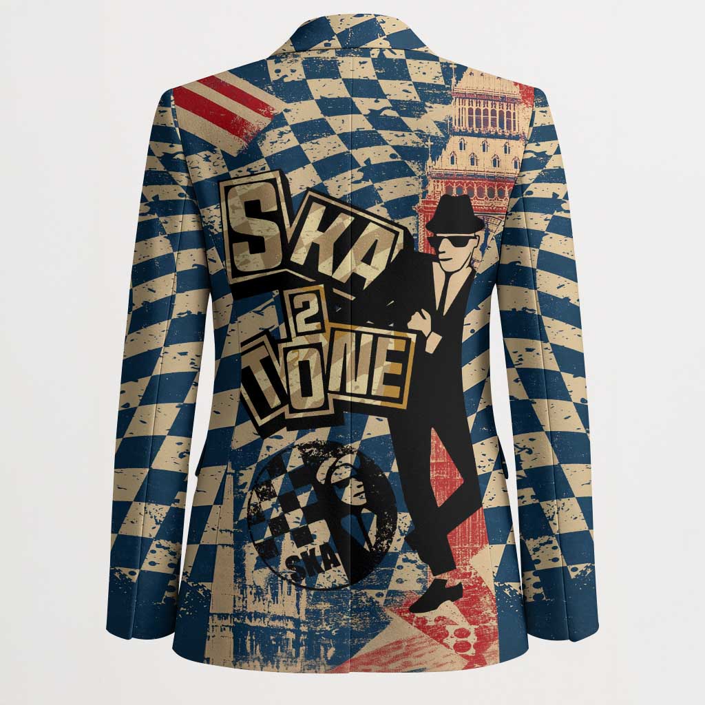 Ska 2 Tone Blazer Big Ben Dance Two Tone Blue Checkerboard - Wonder Print Shop