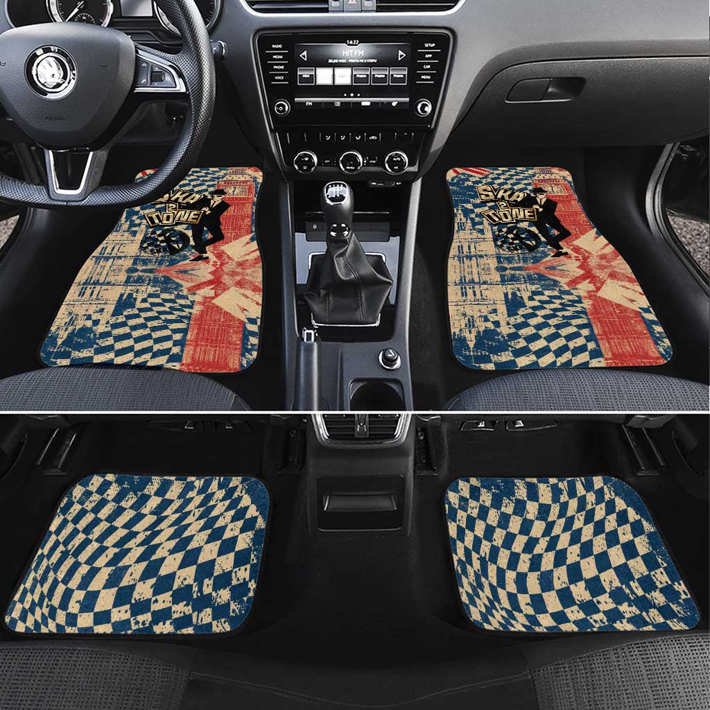 Ska 2 Tone Car Mats Big Ben Dance Two Tone Blue Checkerboard - Wonder Print Shop