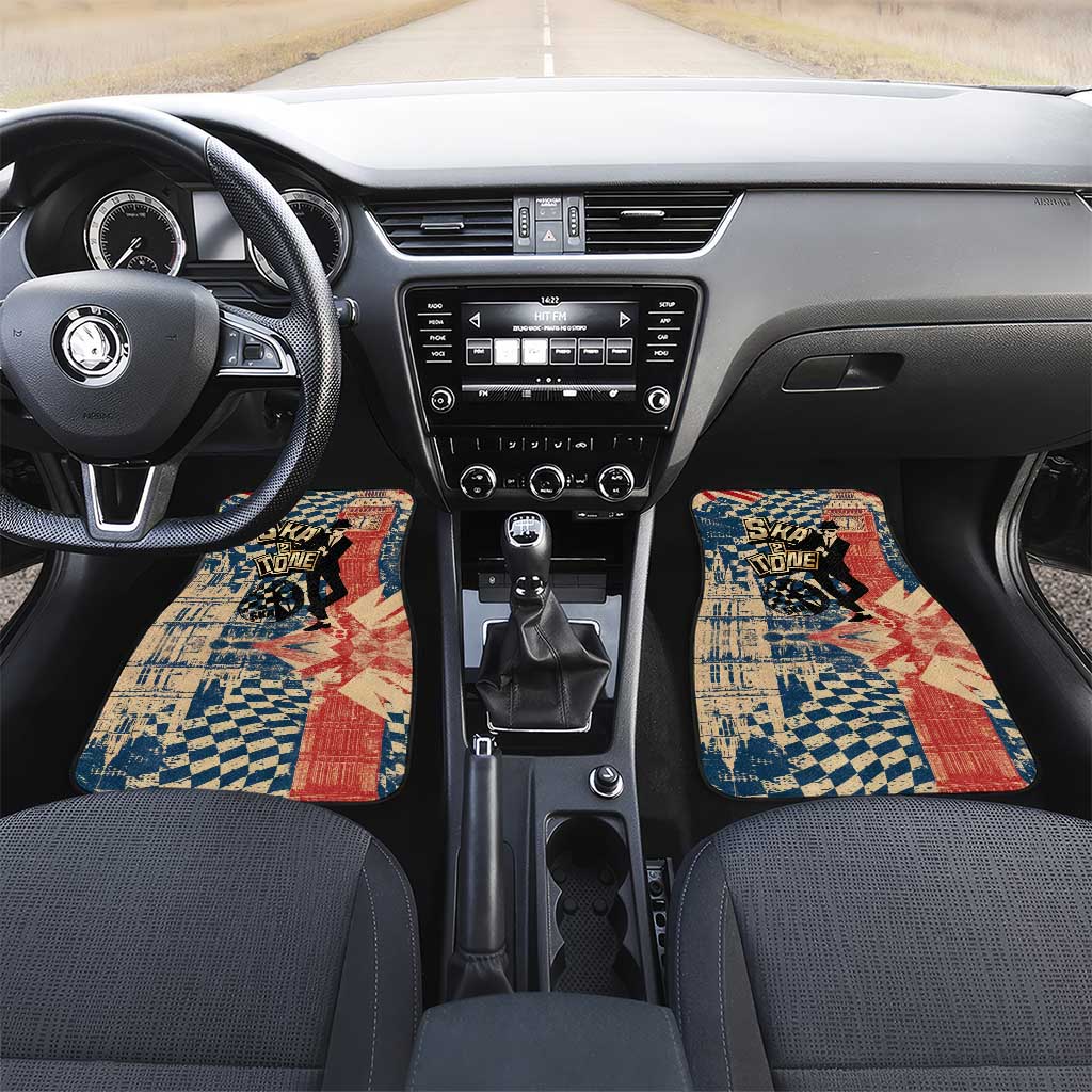 Ska 2 Tone Car Mats Big Ben Dance Two Tone Blue Checkerboard - Wonder Print Shop