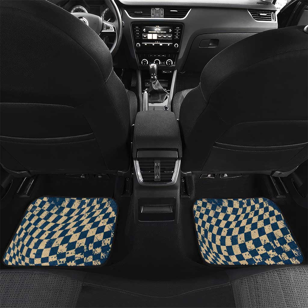 Ska 2 Tone Car Mats Big Ben Dance Two Tone Blue Checkerboard - Wonder Print Shop