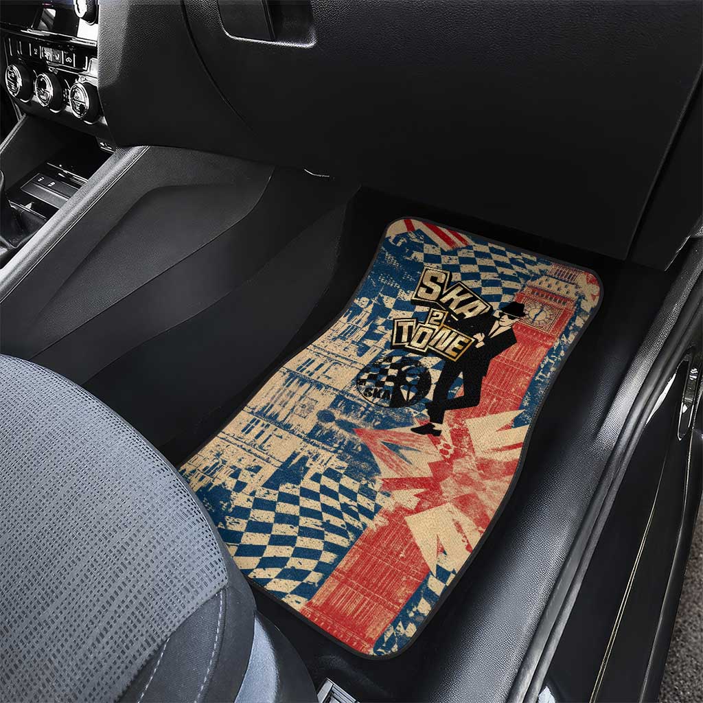 Ska 2 Tone Car Mats Big Ben Dance Two Tone Blue Checkerboard - Wonder Print Shop