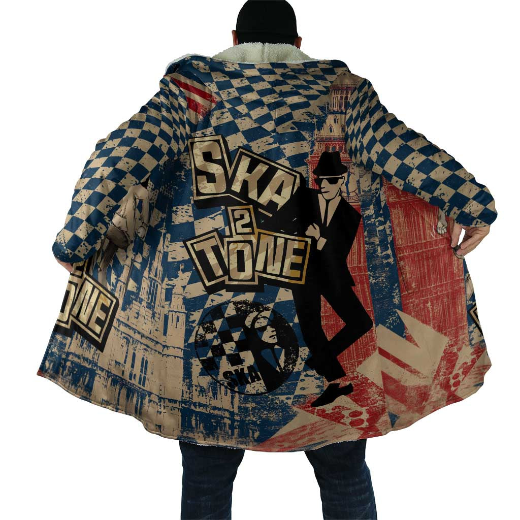 Ska 2 Tone Cloak Big Ben Dance Two Tone Blue Checkerboard - Wonder Print Shop