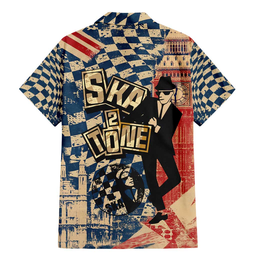 Ska 2 Tone Family Matching Mermaid Dress and Hawaiian Shirt Big Ben Dance Two Tone Blue Checkerboard - Wonder Print Shop