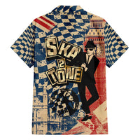 Ska 2 Tone Family Matching Off Shoulder Short Dress and Hawaiian Shirt Big Ben Dance Two Tone Blue Checkerboard - Wonder Print Shop