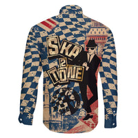 Ska 2 Tone Family Matching Puletasi and Hawaiian Shirt Big Ben Dance Two Tone Blue Checkerboard - Wonder Print Shop