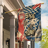 Ska 2 Tone Garden Flag Big Ben Dance Two Tone Blue Checkerboard - Wonder Print Shop