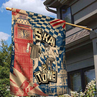 Ska 2 Tone Garden Flag Big Ben Dance Two Tone Blue Checkerboard - Wonder Print Shop
