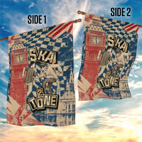 Ska 2 Tone Garden Flag Big Ben Dance Two Tone Blue Checkerboard - Wonder Print Shop