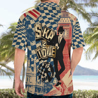 Ska 2 Tone Hawaiian Shirt Big Ben Dance Two Tone Blue Checkerboard - Wonder Print Shop