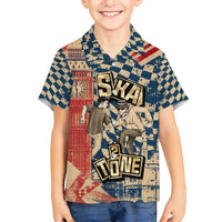 Ska 2 Tone Hawaiian Shirt Big Ben Dance Two Tone Blue Checkerboard - Wonder Print Shop