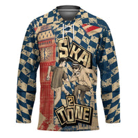 Ska 2 Tone Hockey Jersey Big Ben Dance Two Tone Blue Checkerboard - Wonder Print Shop