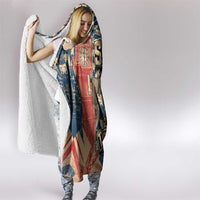 Ska 2 Tone Hooded Blanket Big Ben Dance Two Tone Blue Checkerboard - Wonder Print Shop