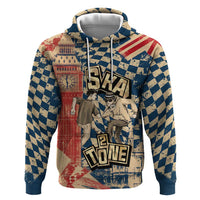 Ska 2 Tone Hoodie Big Ben Dance Two Tone Blue Checkerboard - Wonder Print Shop