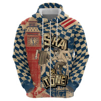 Ska 2 Tone Hoodie Big Ben Dance Two Tone Blue Checkerboard - Wonder Print Shop