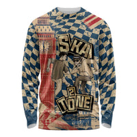 Ska 2 Tone Long Sleeve Shirt Big Ben Dance Two Tone Blue Checkerboard - Wonder Print Shop