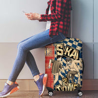Ska 2 Tone Luggage Cover Big Ben Dance Two Tone Blue Checkerboard - Wonder Print Shop