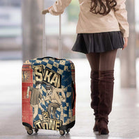 Ska 2 Tone Luggage Cover Big Ben Dance Two Tone Blue Checkerboard - Wonder Print Shop