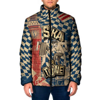 Ska 2 Tone Padded Jacket Big Ben Dance Two Tone Blue Checkerboard - Wonder Print Shop