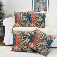 Ska 2 Tone Pillow Cover Big Ben Dance Two Tone Blue Checkerboard - Wonder Print Shop